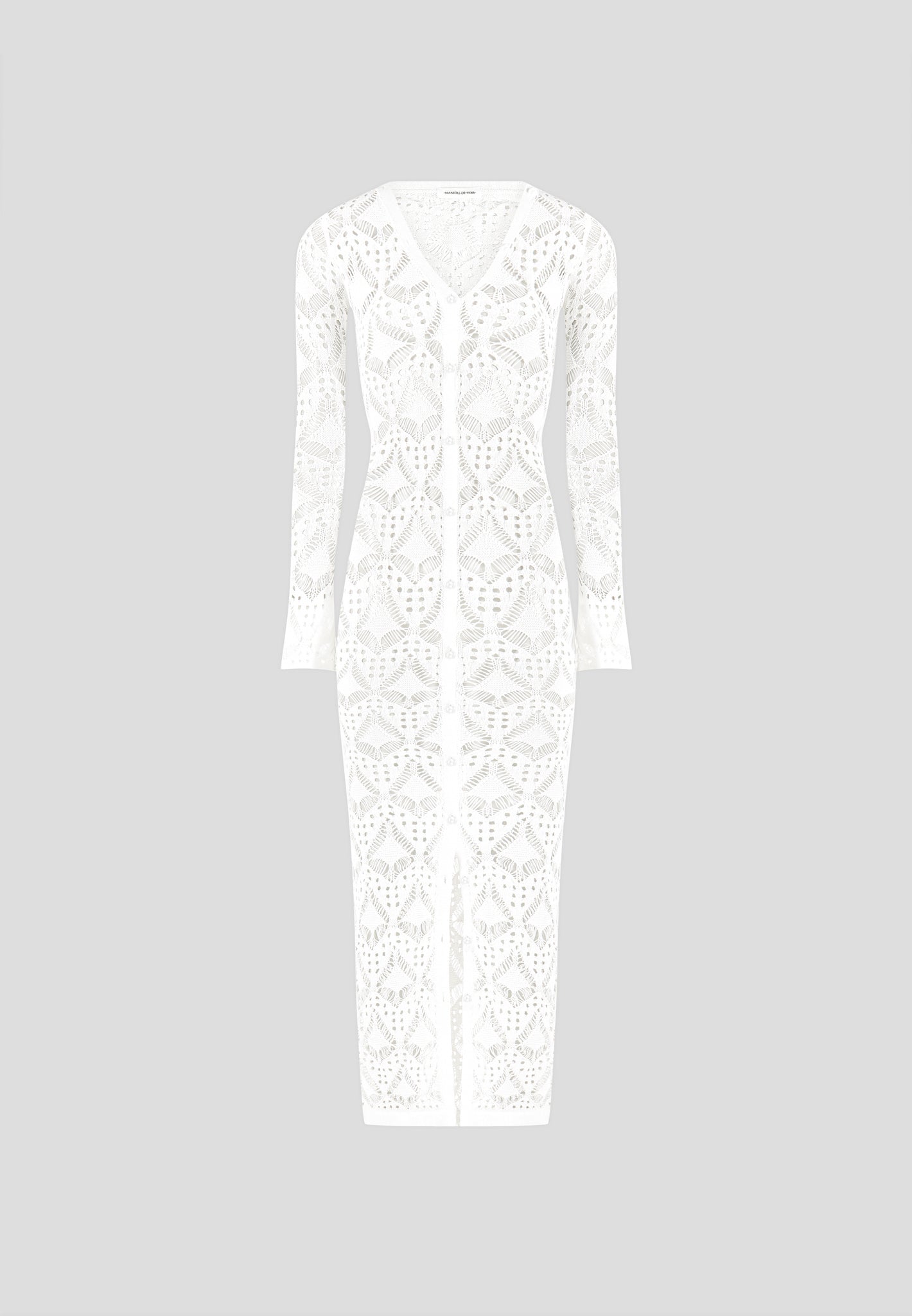 Knit Longline Cover Up Cardigan - Off White