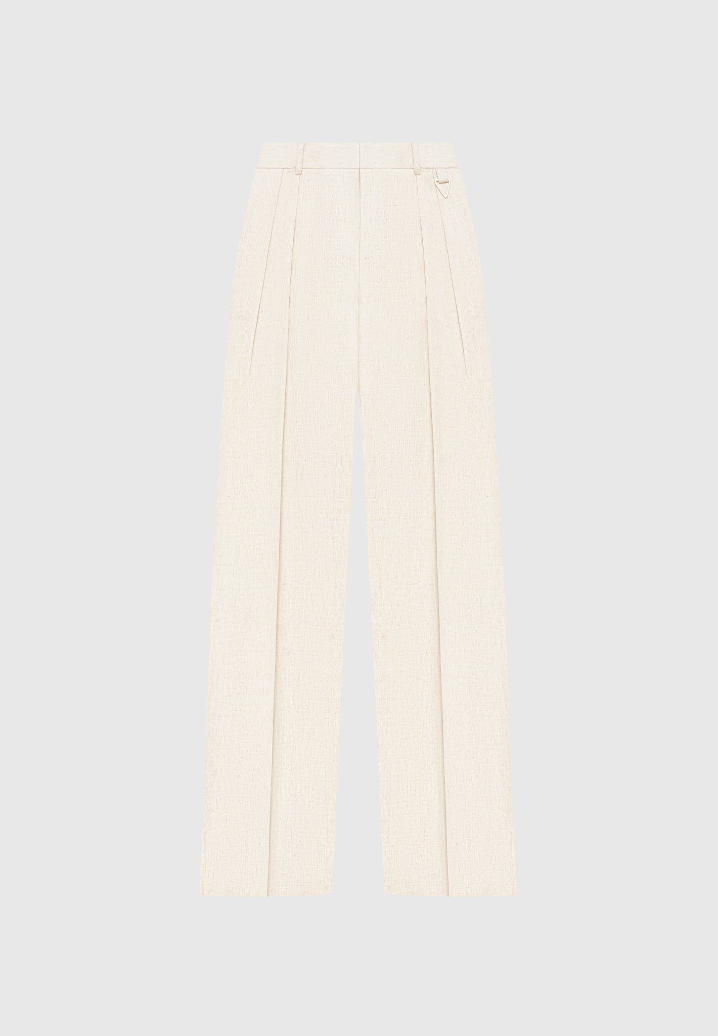 Linen Twin Pleat Trousers - Natural