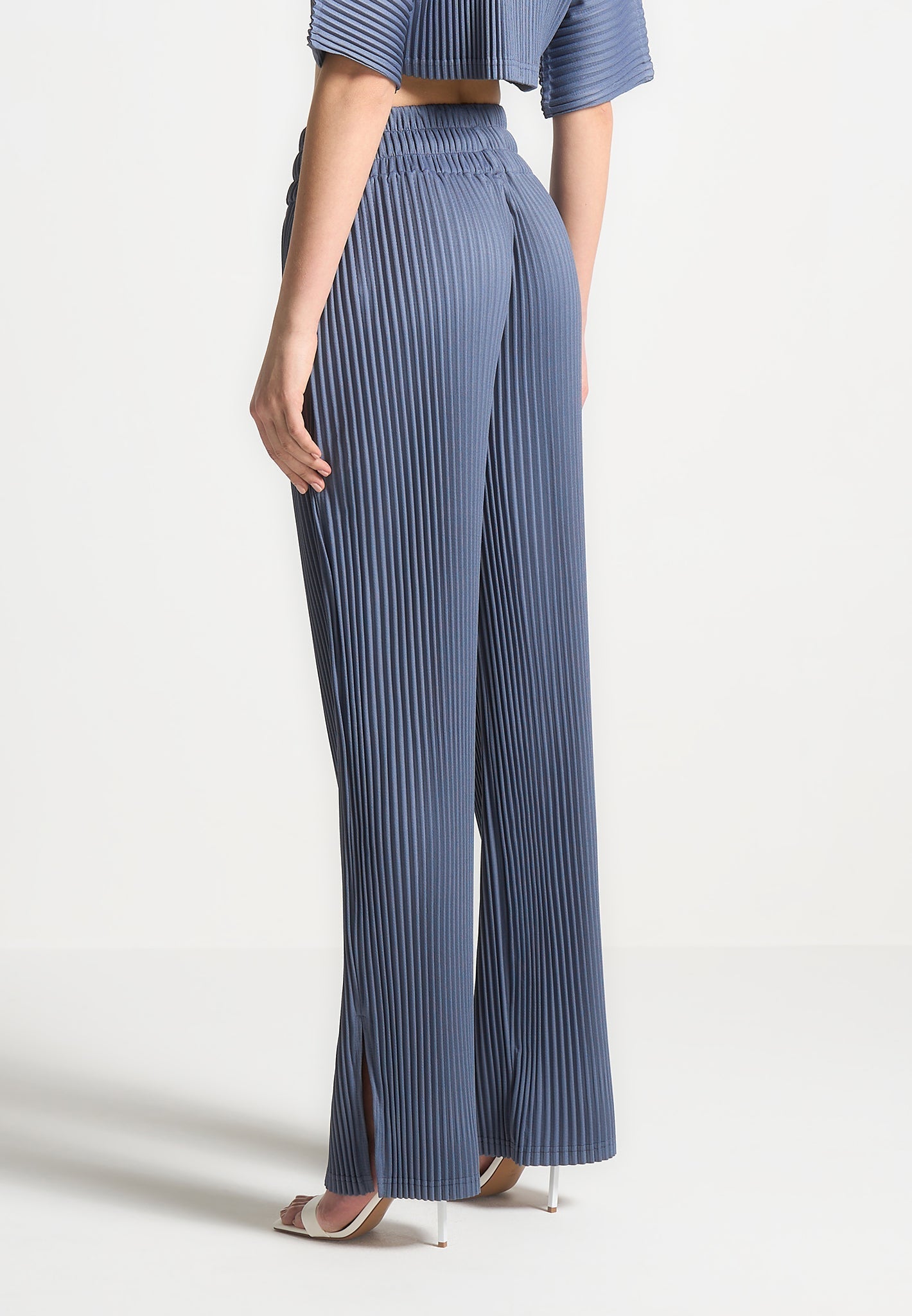 Pleated Trousers - Steel Blue