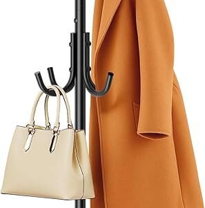 MISSLO Heavy Duty Coat Rack Freestanding with Stable Wood