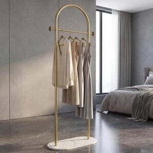 Gold Clothing Rack, Modern Clothes Rack with Shelf